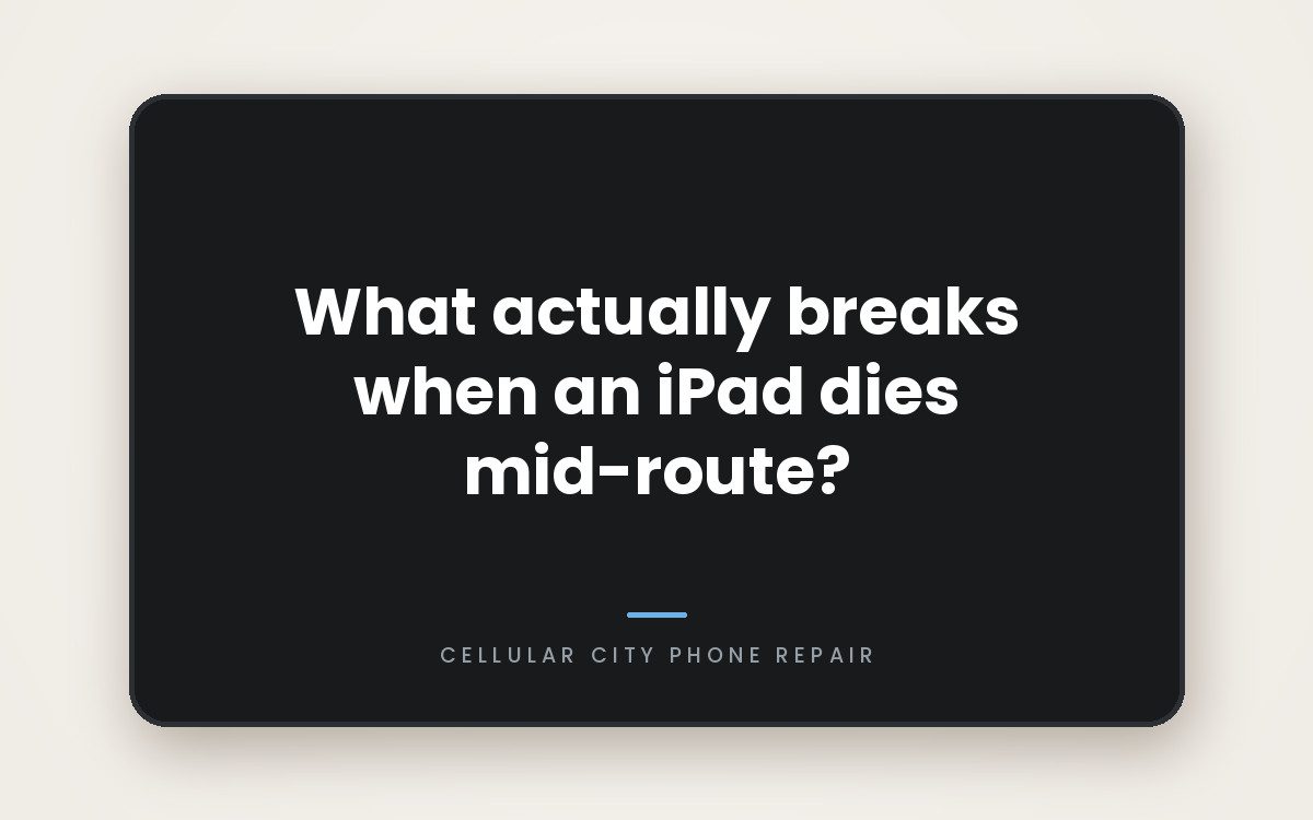 Cellular City graphic: What actually breaks when an iPad dies mid-route?
